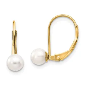 14k 5-5.5mm Pearl Leverback Earring Mounting