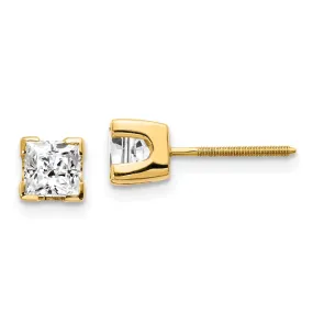 14k 5mm Princess-cut Stud Earring Mountings No Stones Included No Backs