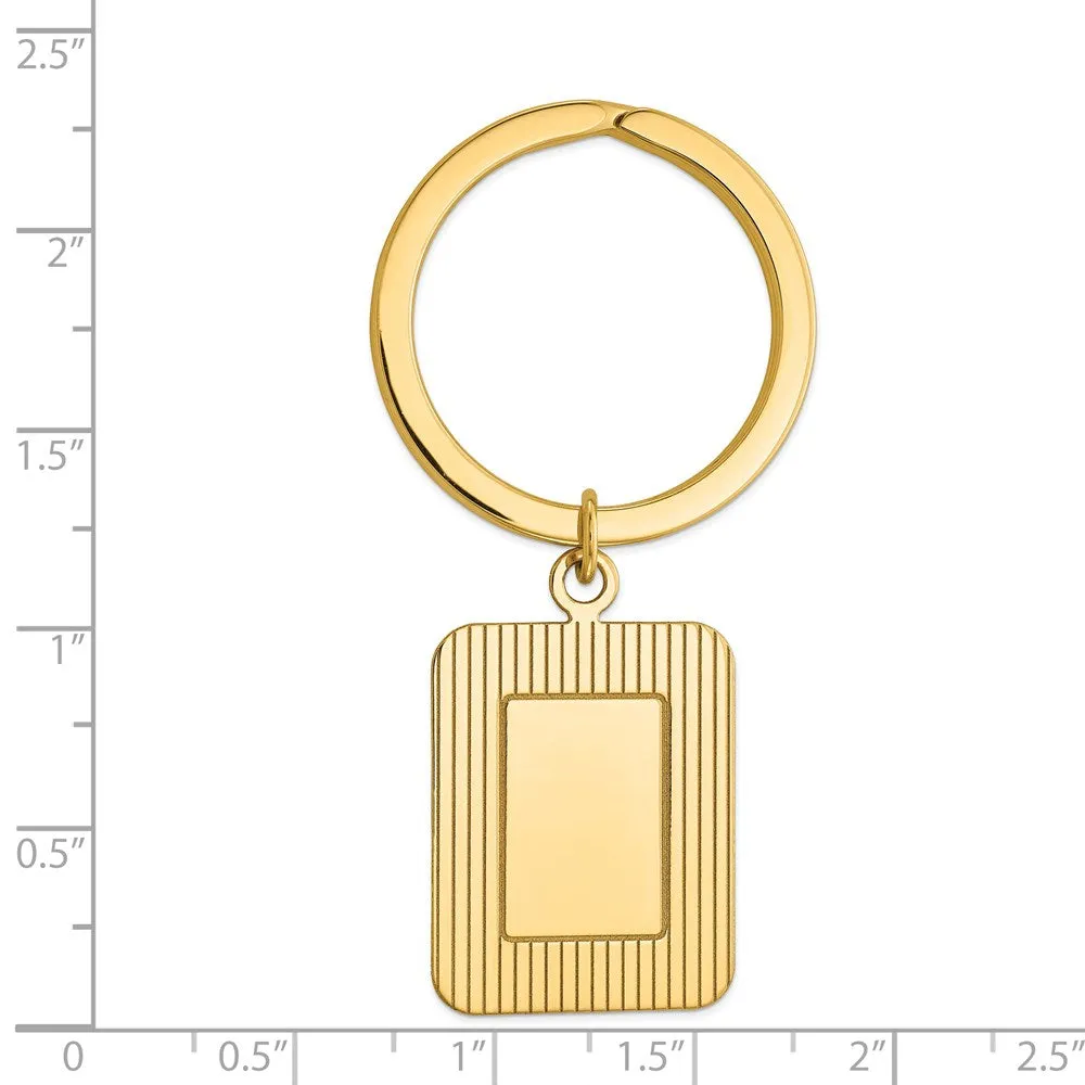 14k Rectangle Disc Key Ring