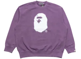 A Bathing Ape Spray Ape Garment Dyed Crewneck