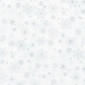 Bentley’s Snowflakes - Big Snowflake Silver Yardage