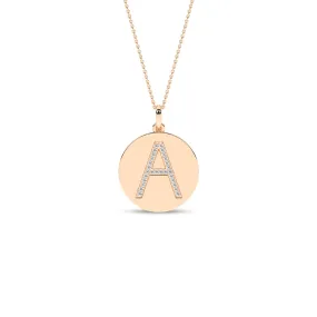 Diamond Initial Disc Necklace