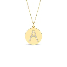 Diamond Initial Disc Necklace