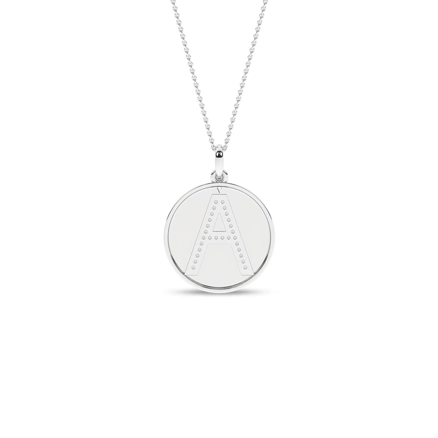 Diamond Initial Disc Necklace