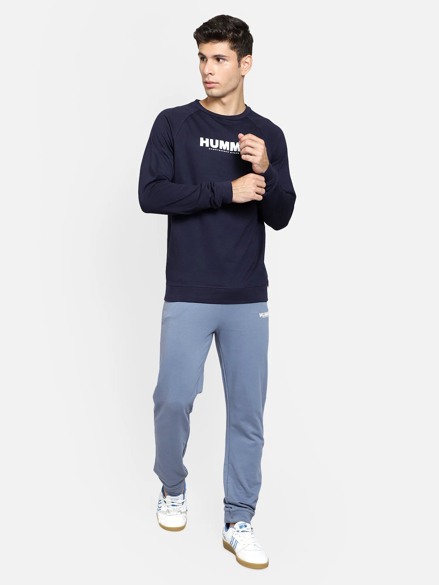 Evion Men Cotton Navy Blue Sweatshirt