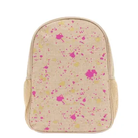 fuchsia   gold splatter toddler backpack