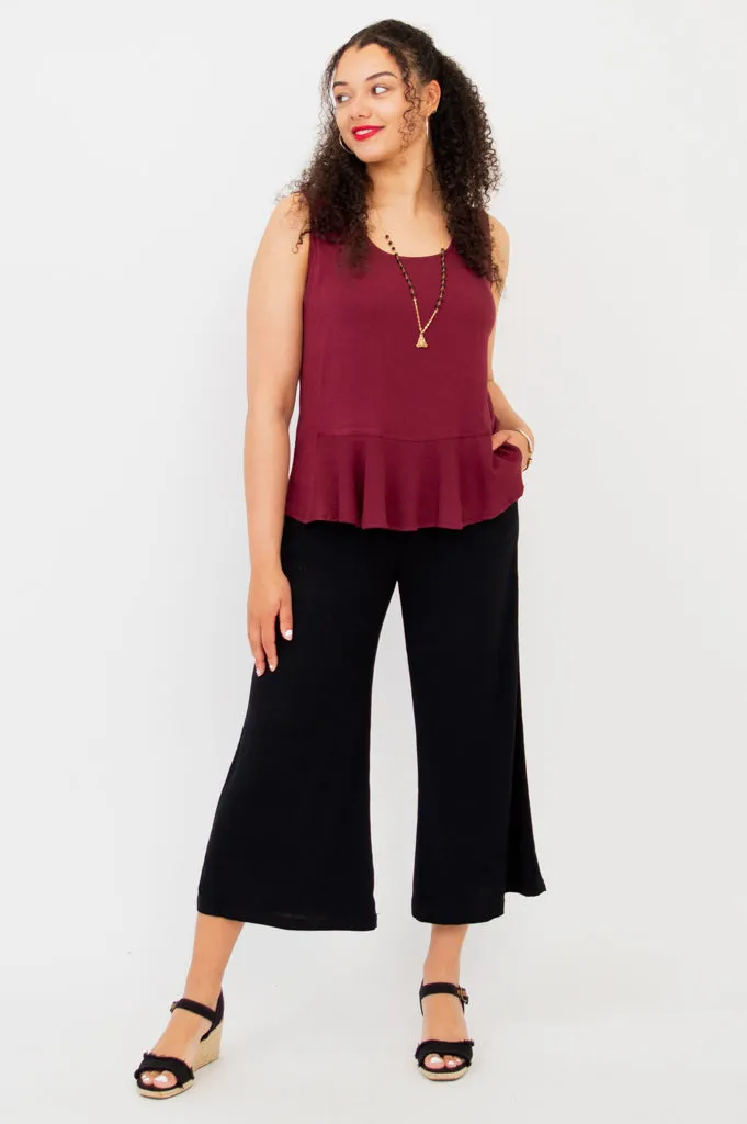 Ginny Tank, Burgundy, Linen Bamboo