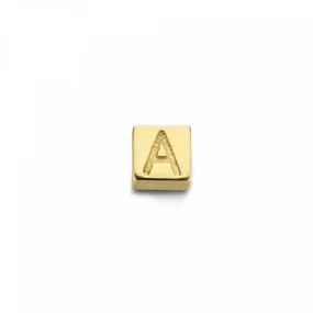 Le Marais Felie 14 karat gold cube initial charm with letter