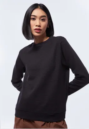 Long Sleeve Textured Sweatshirt