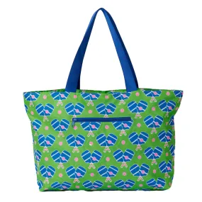 Pickleball Fun Splash Proof Beach Bag