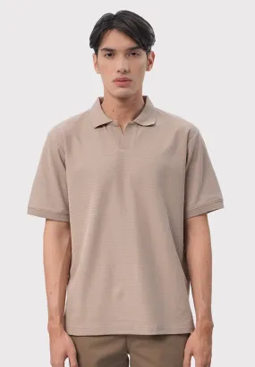 Short Sleeve Textured Polo Shirt